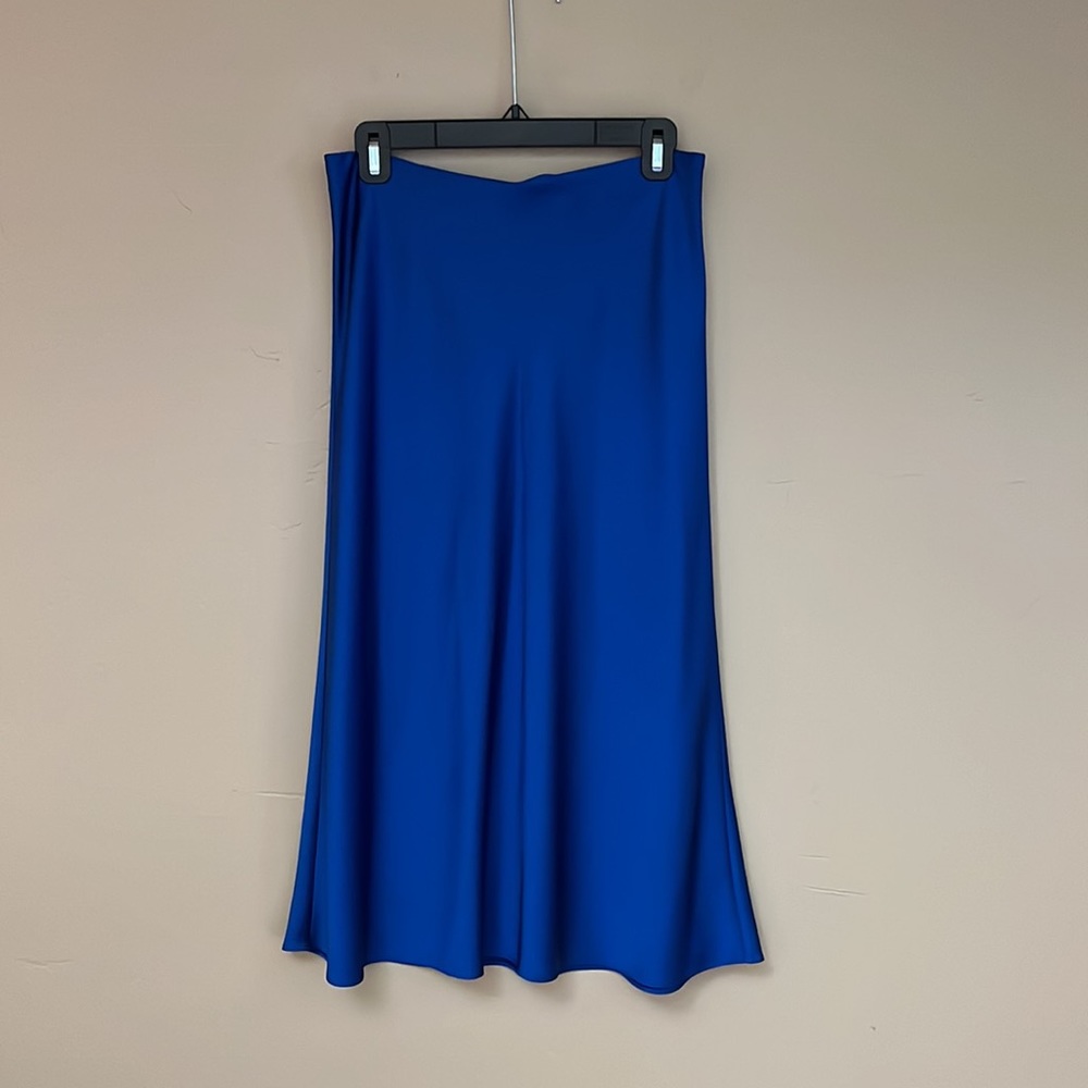 J.Crew | Pull-on satin slip skirt | Cobalt blue | Size S